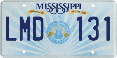 MS license plate LMD131