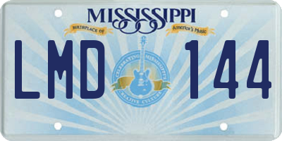 MS license plate LMD144