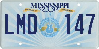 MS license plate LMD147