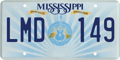 MS license plate LMD149