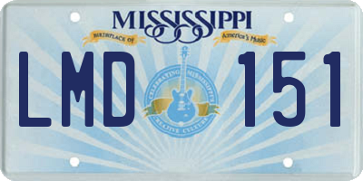 MS license plate LMD151