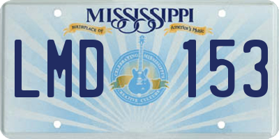 MS license plate LMD153