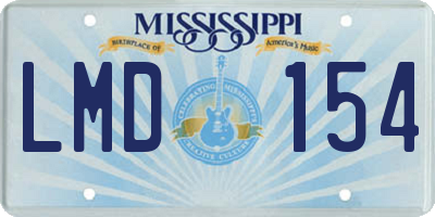 MS license plate LMD154