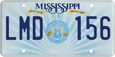 MS license plate LMD156