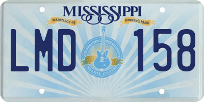 MS license plate LMD158