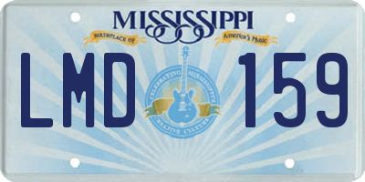 MS license plate LMD159