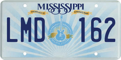 MS license plate LMD162