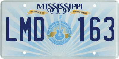 MS license plate LMD163