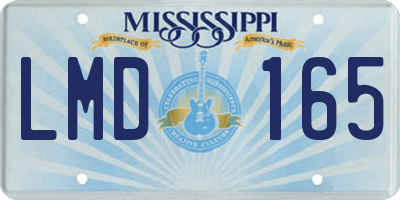 MS license plate LMD165