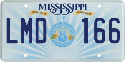 MS license plate LMD166