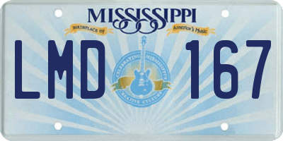 MS license plate LMD167