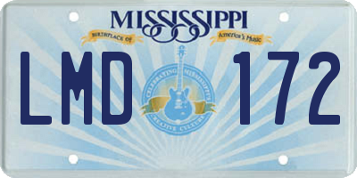 MS license plate LMD172