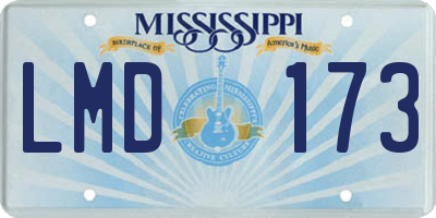 MS license plate LMD173