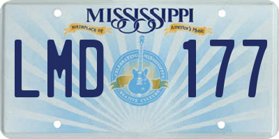 MS license plate LMD177