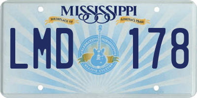 MS license plate LMD178