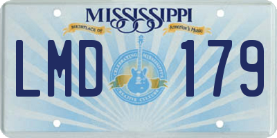 MS license plate LMD179