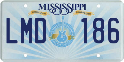 MS license plate LMD186