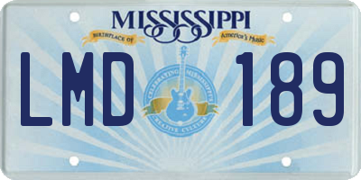 MS license plate LMD189