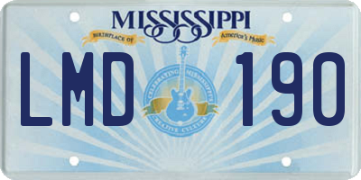 MS license plate LMD190