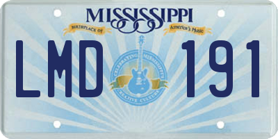 MS license plate LMD191