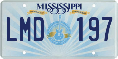 MS license plate LMD197