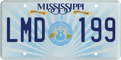 MS license plate LMD199