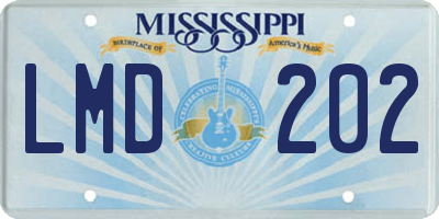 MS license plate LMD202