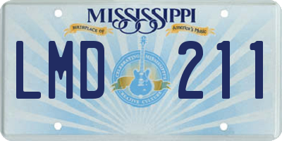 MS license plate LMD211