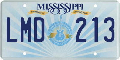 MS license plate LMD213