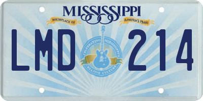 MS license plate LMD214