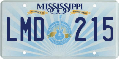MS license plate LMD215