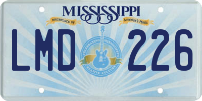 MS license plate LMD226