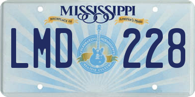 MS license plate LMD228