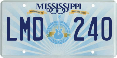MS license plate LMD240
