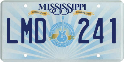 MS license plate LMD241