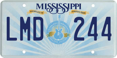 MS license plate LMD244