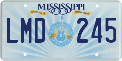 MS license plate LMD245