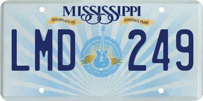 MS license plate LMD249