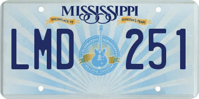 MS license plate LMD251