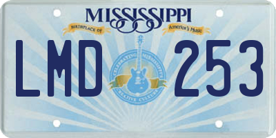 MS license plate LMD253