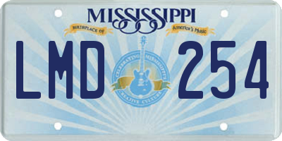 MS license plate LMD254
