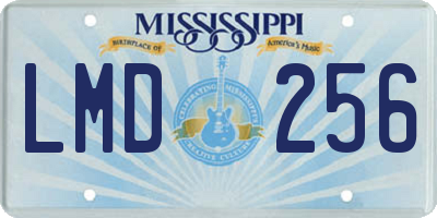 MS license plate LMD256