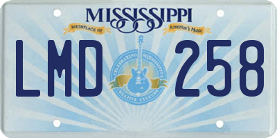 MS license plate LMD258