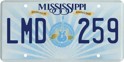 MS license plate LMD259