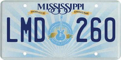 MS license plate LMD260