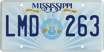 MS license plate LMD263