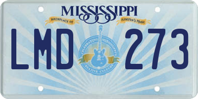 MS license plate LMD273