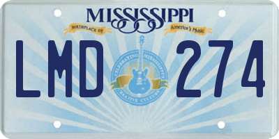 MS license plate LMD274