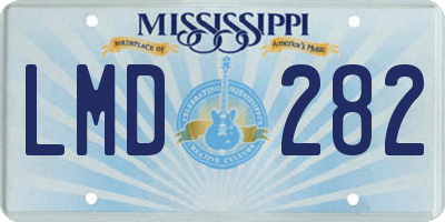 MS license plate LMD282