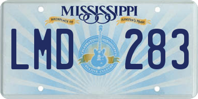 MS license plate LMD283